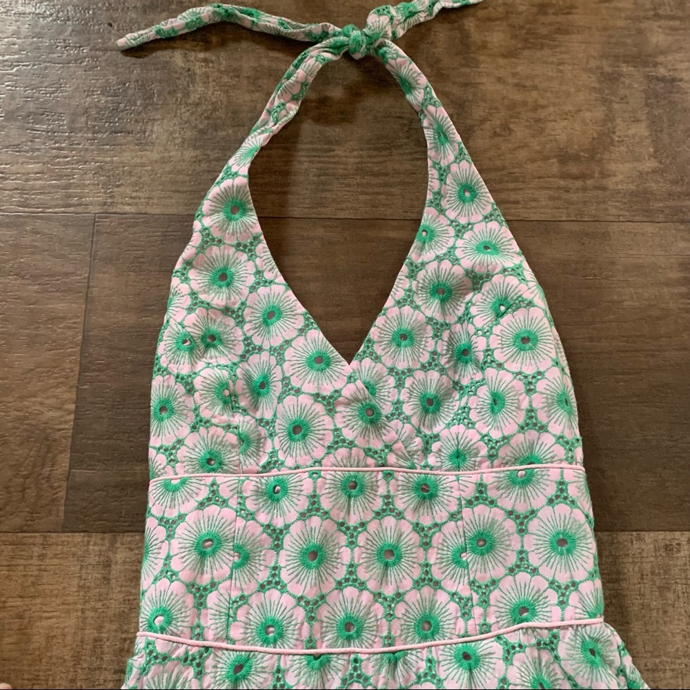 Lilly Pulitzer eyelet embroidered floral halter dress - Picture 4 of 11